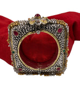 Ethnic Silver Plated Square Shape Silver Kada Bracelet For Women Bracelets